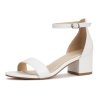 Women's Open Toe Ankle Strap Low Block Chunky Heels Sandals