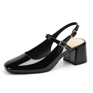 Womens Mary Jane Chunky Low Heels Pumps Square Toe Buckle Strap Wedding Party Dress Shoes