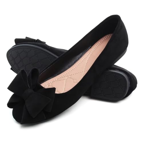 Women Fashion Bowknot Flats Comfort Pointed Toe Dress Shoes