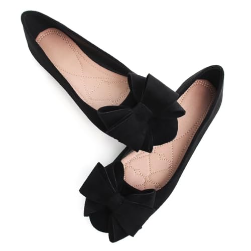 Women Fashion Bowknot Flats Comfort Pointed Toe Dress Shoes