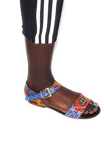 Ankara Low Ankle Gladiators Handmade with Authentic Kitenge Fabric