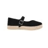 Womens Carolina Mary Jane Espadrille Flats Casual - Black