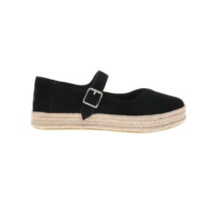Womens Carolina Mary Jane Espadrille Flats Casual - Black