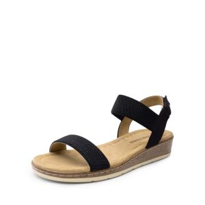 Women's Comfortable Dressy Cork Low Wedge Heels Cute Summer One Band Casual Flat Sandals with Adjustable Ankle Strap