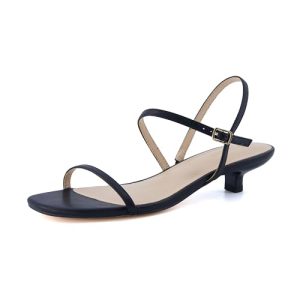 Soprano Women’s One Band Kitten Heel with Ankle Strap – Minimalist Dress Sandal with Memory Foam & Strappy Silhouette