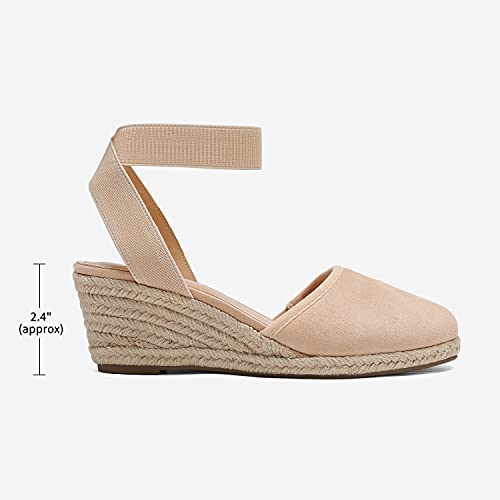 Women's Elastic Ankle Strap Espadrilles Wedge Sandals