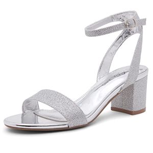 Women's Low Heels – 2.75 Inch Chunky Block Heeled Sandals | Clear Sandals, Open Toe Dressy Short Heels with Ankle Strap for