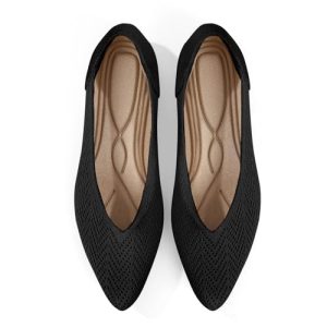 Flats for Women Pointed Toe Knit Ballet Comfortable Dressy Washable Flat Shoes