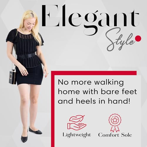 Womens Foldable Flat Ballet Shoes Casual Business Flats for Women