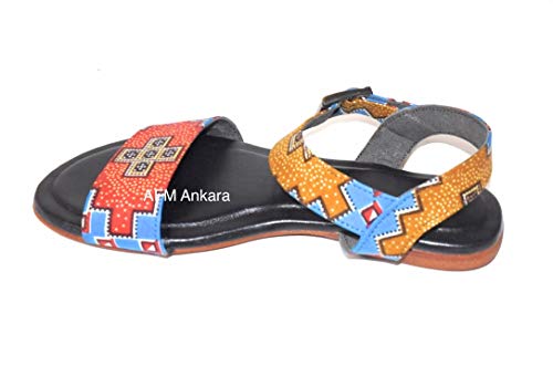 Ankara Low Ankle Gladiators Handmade with Authentic Kitenge Fabric
