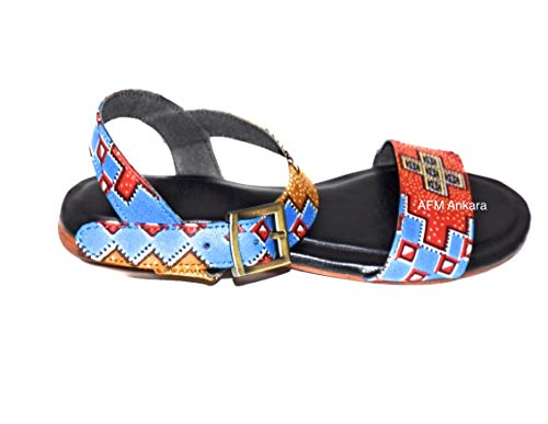 Ankara Low Ankle Gladiators Handmade with Authentic Kitenge Fabric