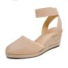 Women's Elastic Ankle Strap Espadrilles Wedge Sandals