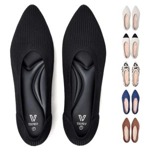 Knit Ballet Flats for Women, Pointed Toe Foldable Slip On Flats Shoes - Lightweight Breathable Dressy Flats for Work, Travel,