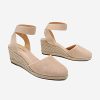 Women's Elastic Ankle Strap Espadrilles Wedge Sandals