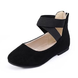 Girls Dress Shoes Toddler Little Kids Gracy Ballet Mary Jane Ballerina Flats with Elastic Ankle Strap