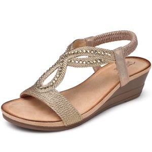 Wedge Sandals for Women Dressy: Summer Low Wedges Comfortable Open Toe Sandals