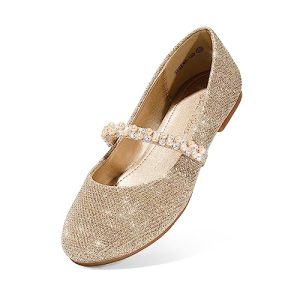 Girls Mary Jane Dress Shoes Ballerina Flats for Wedding, Party (Toddler/Little Kid/Big Kid)
